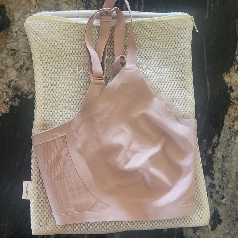Honeylove Tan Sports Bra Adjustable Straps Moisture-Wicking